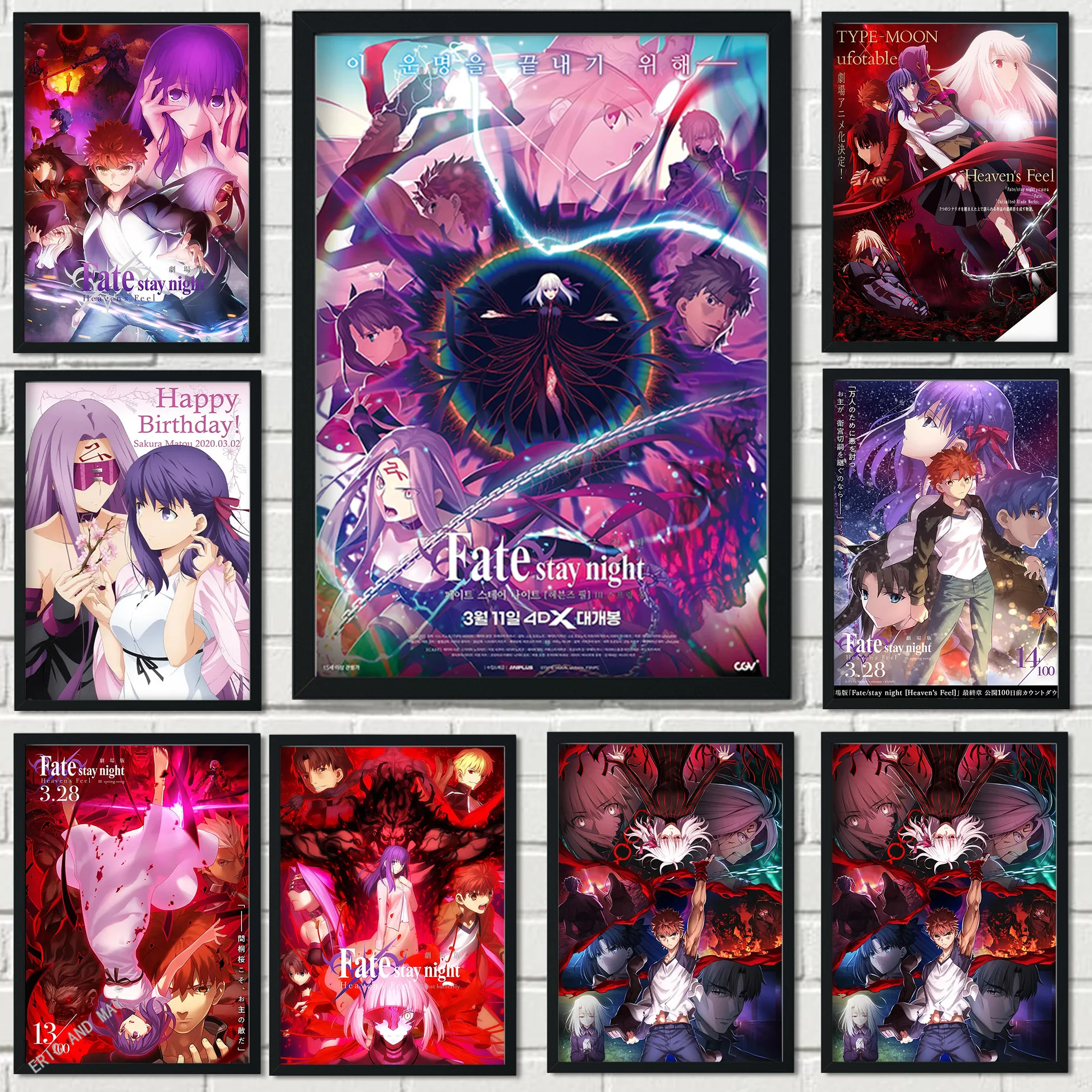 Fate/stay night Poster Japanese Anime Poster Painting Wall Art Home Decoration Kawaii…