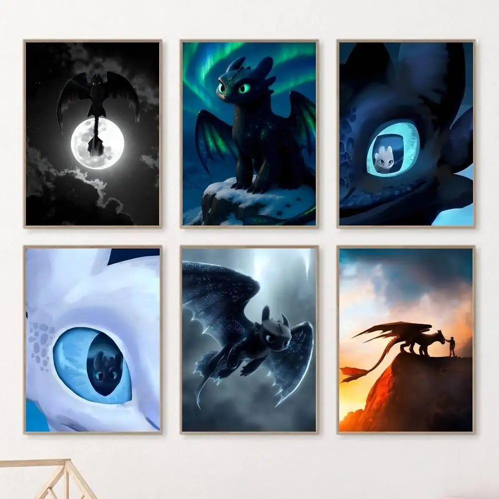 Cartoon Movie Anime How To T-Train Your D-Dragon Manga Posters HD Print Vintage Wall Art…