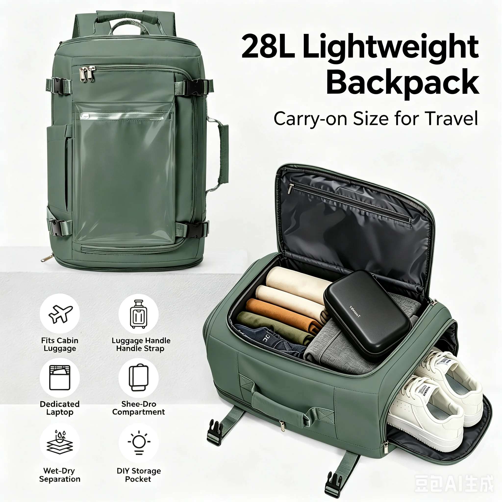 Ryanair Backpack 40x30x20, Airplane Cabin Backpack Hand Luggage Backpack Ladies Travel…