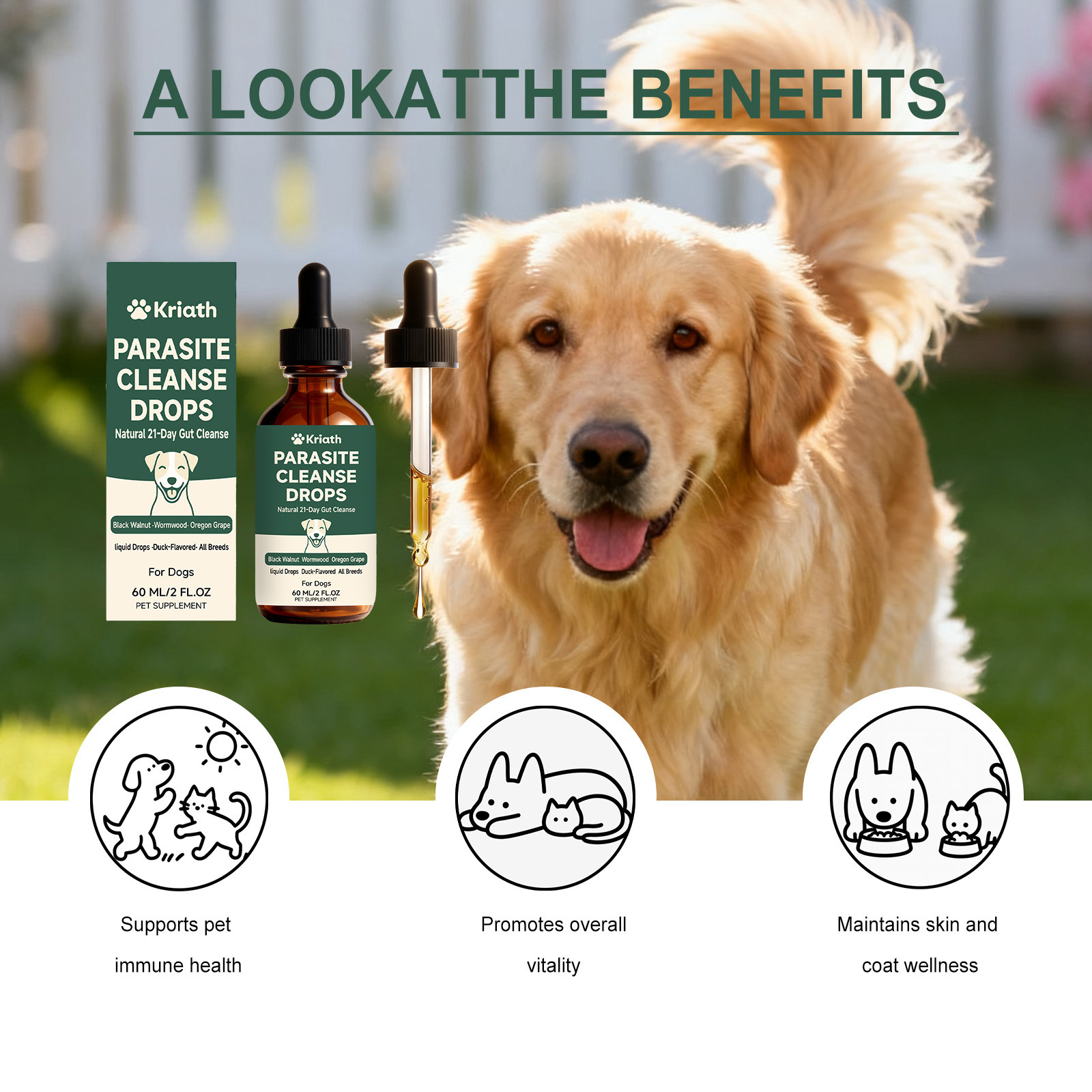Kriath Dog Intestinal Essential Oil Drops Gentle Formula Comfortable And Nourishing Oral…
