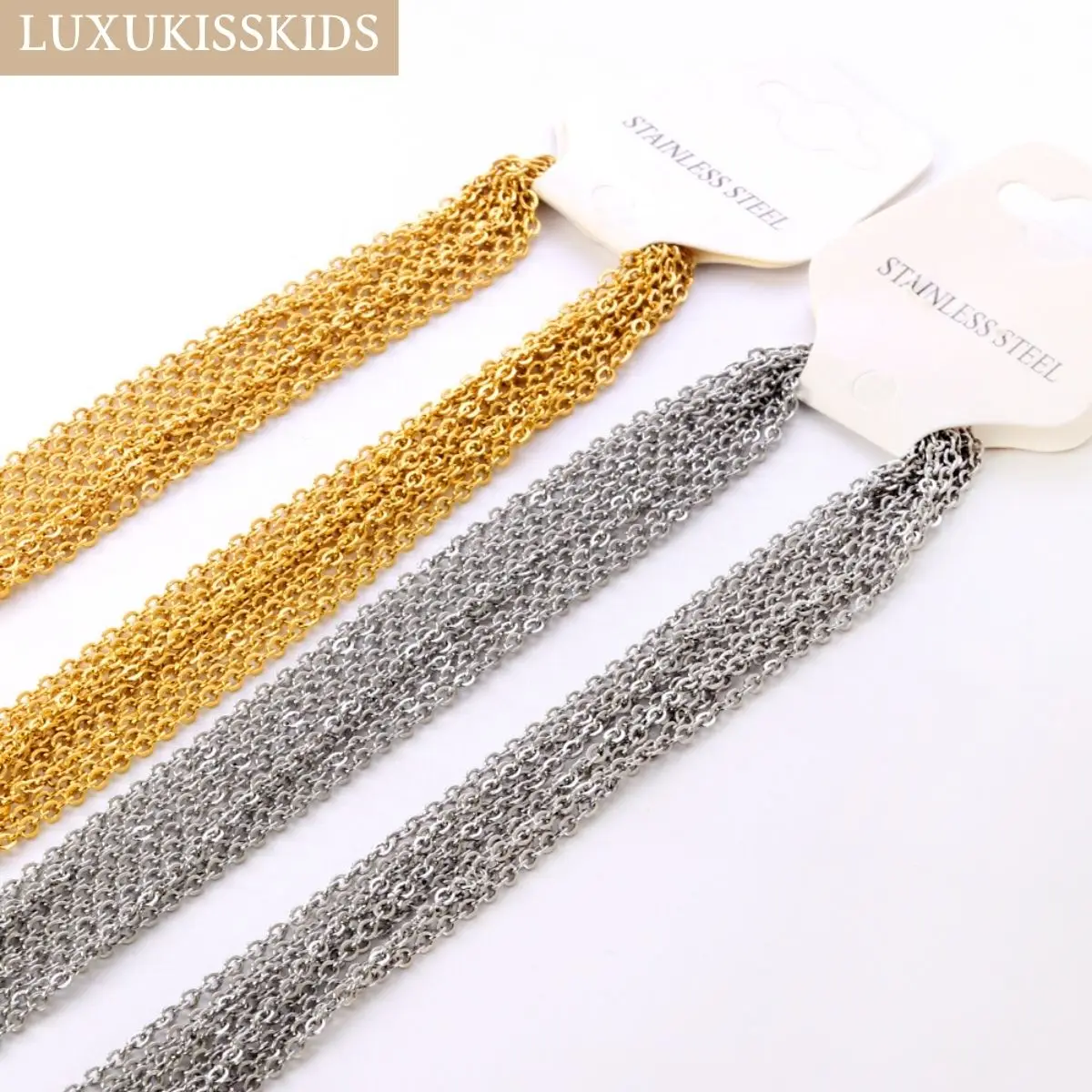 LUXUKISSKIDS Stainless Steel Chains DIY Jewelry Making O-Chain Necklace 10pcs/Lots…