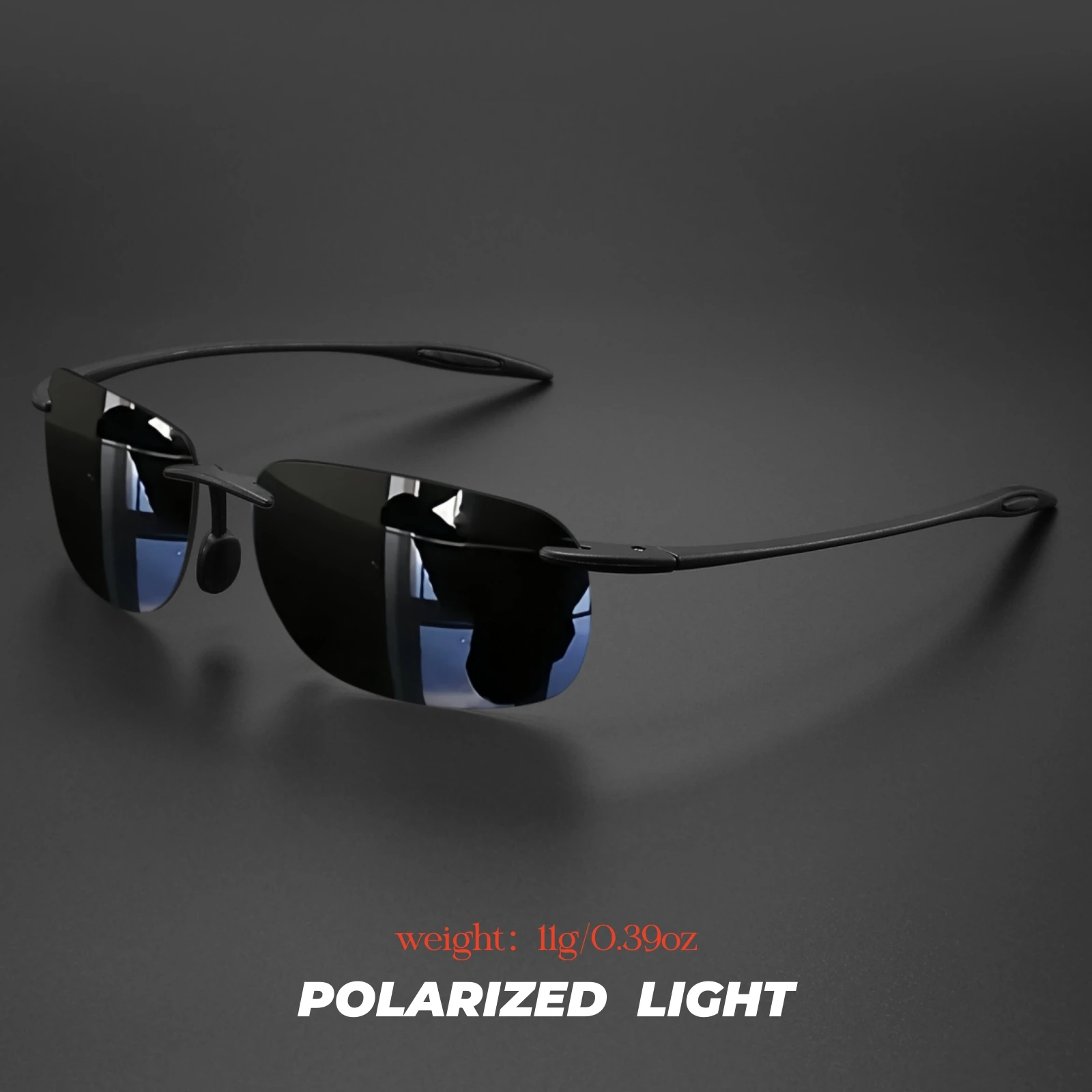 Ultra Light 11g TR90 Frameless Polarized Sunglasses - Flexible & Comfort Fit, Square…