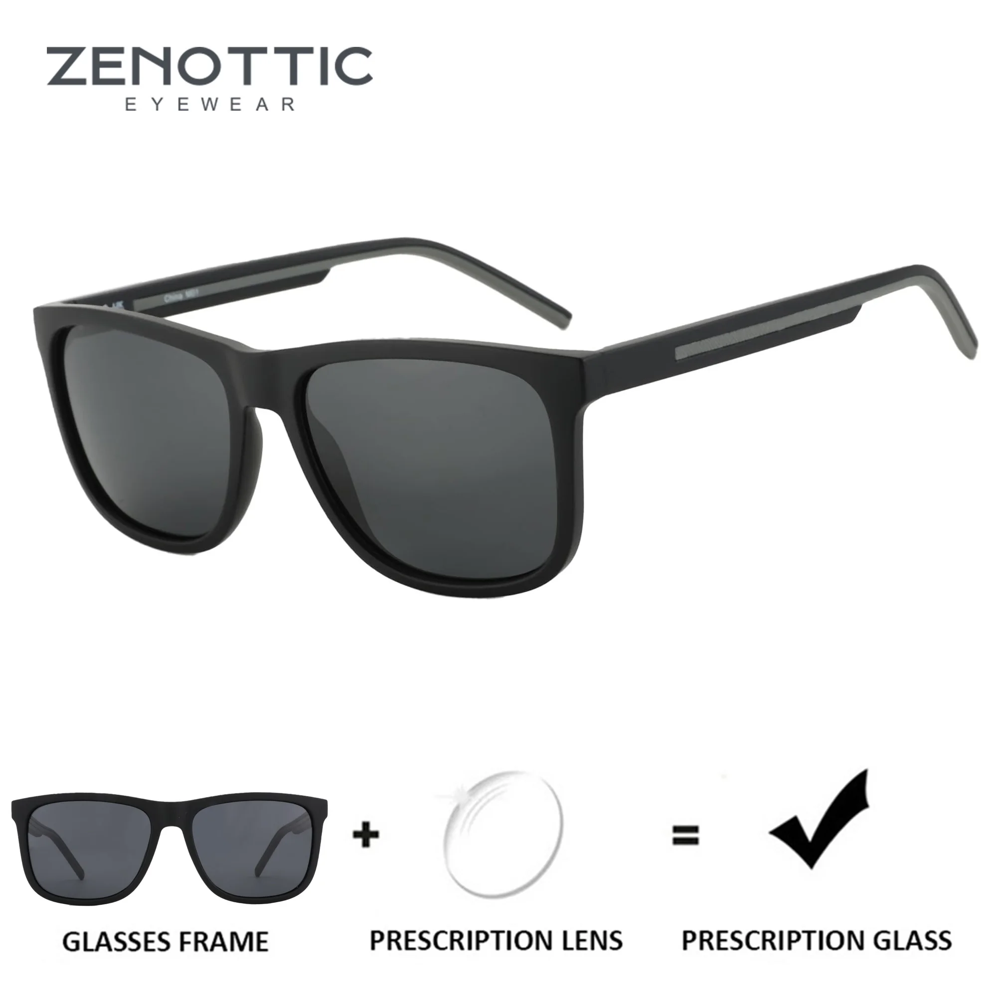 ZENOTTIC Men's Polarized Sunglasses - Lightweight TR90 Frame Square Mens Sunglasses UV400…