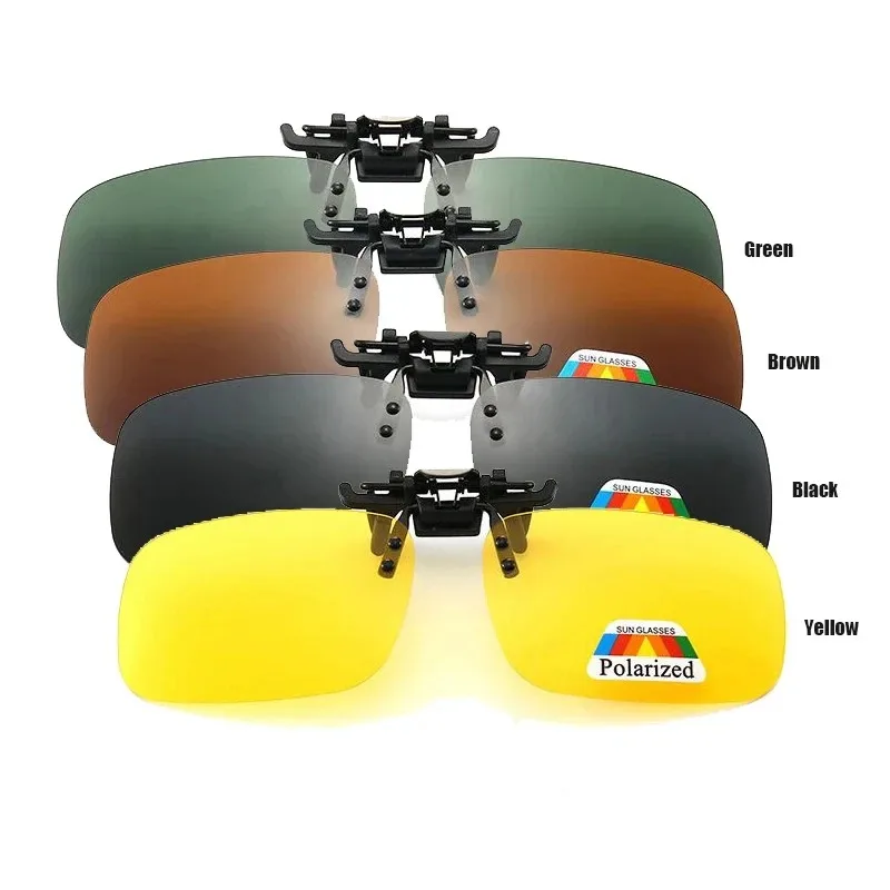 Polarized Clip Sunglasses Myopia Glasses Clip Driver Fishing Night Vision Myopia Clipon…
