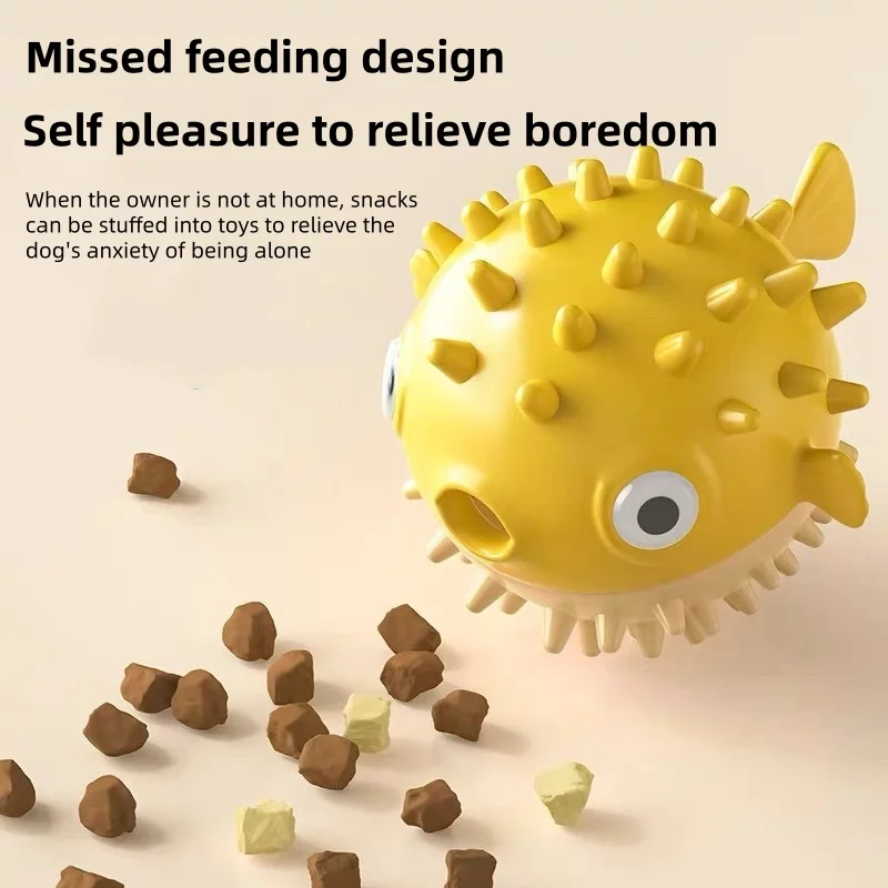 Interactive Bouncing Fish Treat Dispenser Dog Toy Slow Feeder Puzzle Self Play Boredom…