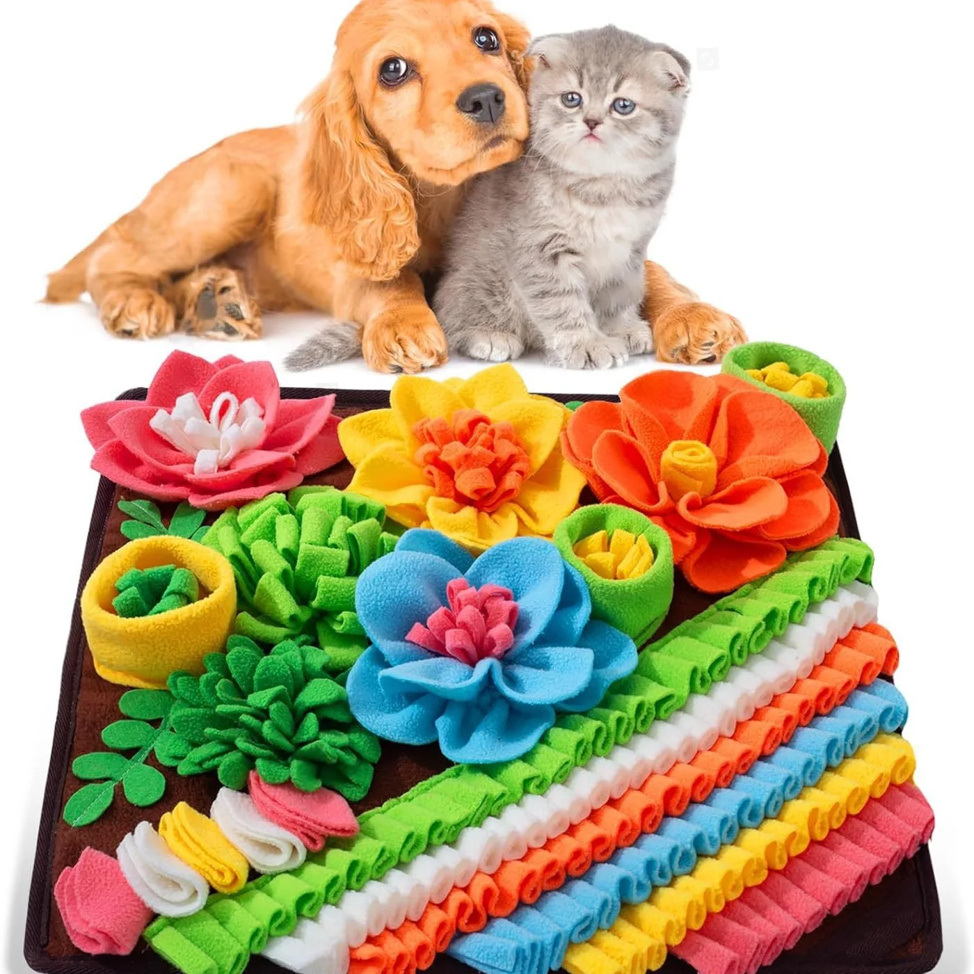 Pet Slow Food Puzzle Mat Dog Sniffing Mat Cat Feeding Blanket Sniffing Training Mat Toys