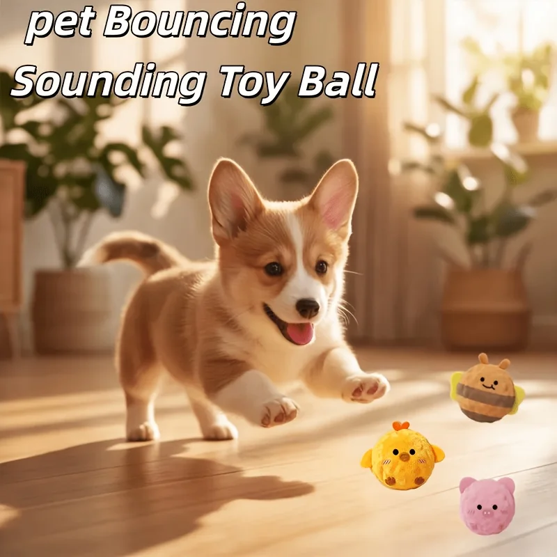 Cute Bee Pet Interactive Bouncing Sound Toy Ball, Dog And Cat Play Boredom Relief…