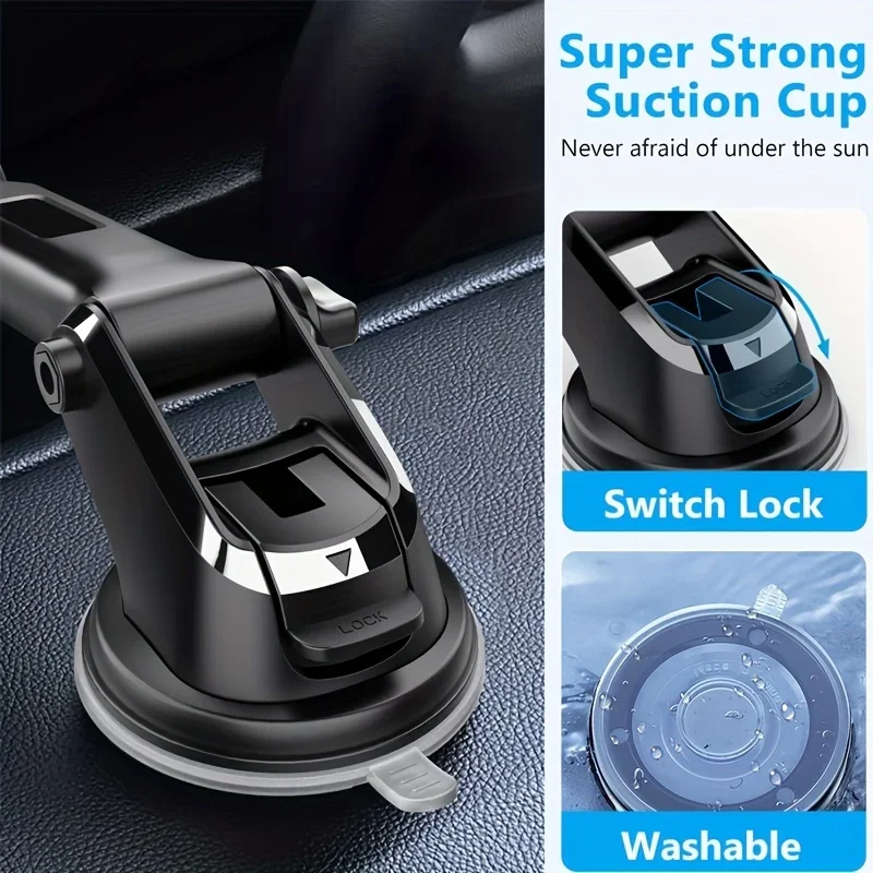 Car Phone Holder Sucker Mount Stand Suction Cup for iPhone15 Xiaomi Huawei Samsung…