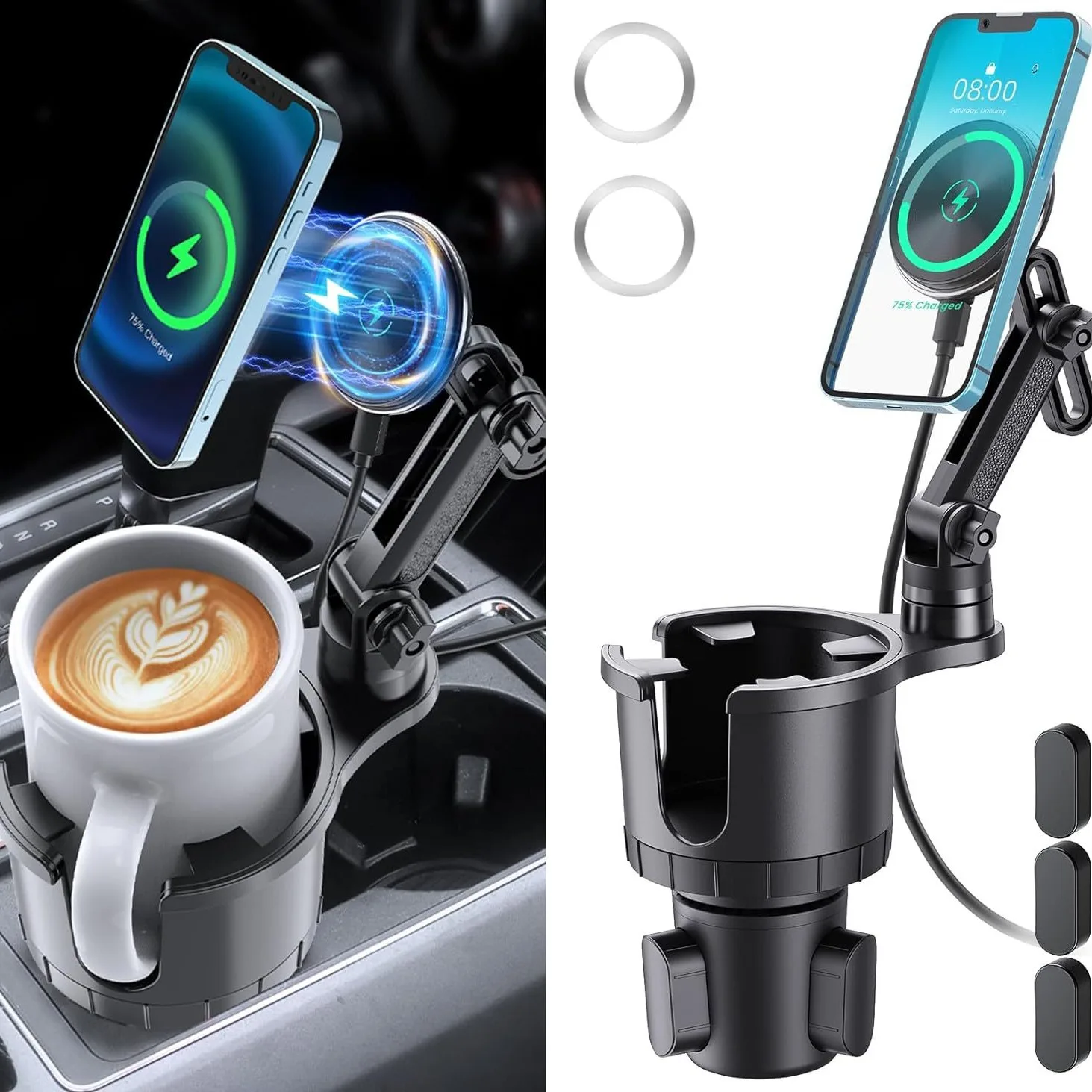 Car phone holder, multifunctional car cup holder suction, mobile phone navigation holder…