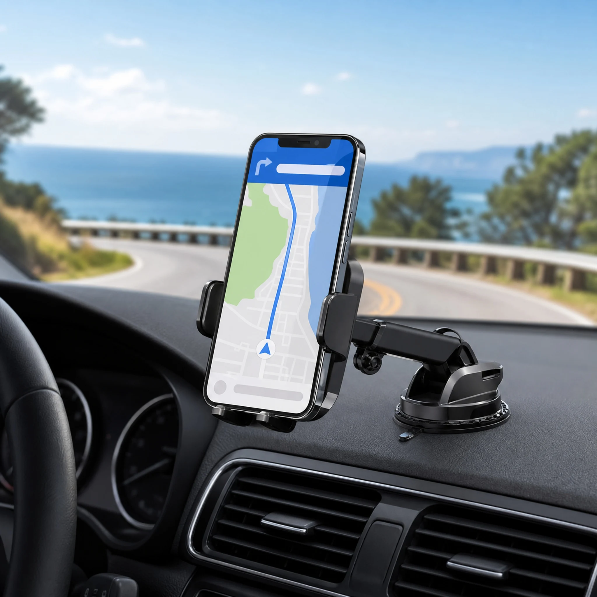 Car Phone Holder – Nano Flexible Silicone, 360° Rotation, Doesn't Block Screen…