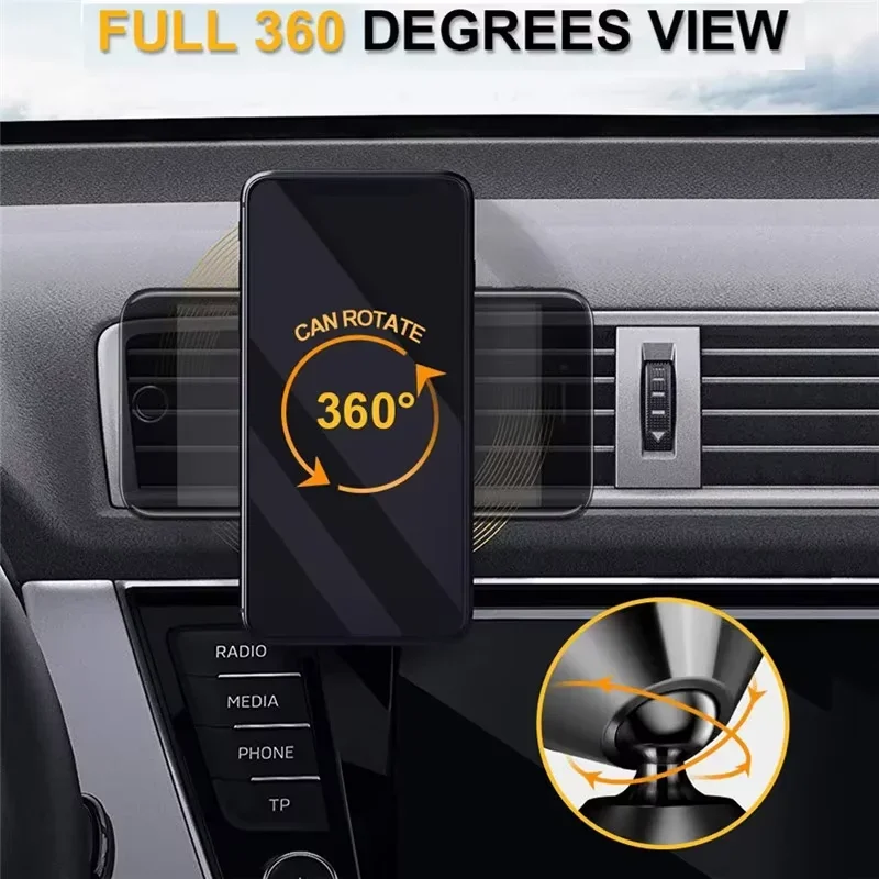 Magnetic Phone Holder Car Mount With Car Air Vent Clip Cellphone Mount Phone Bracket 360…