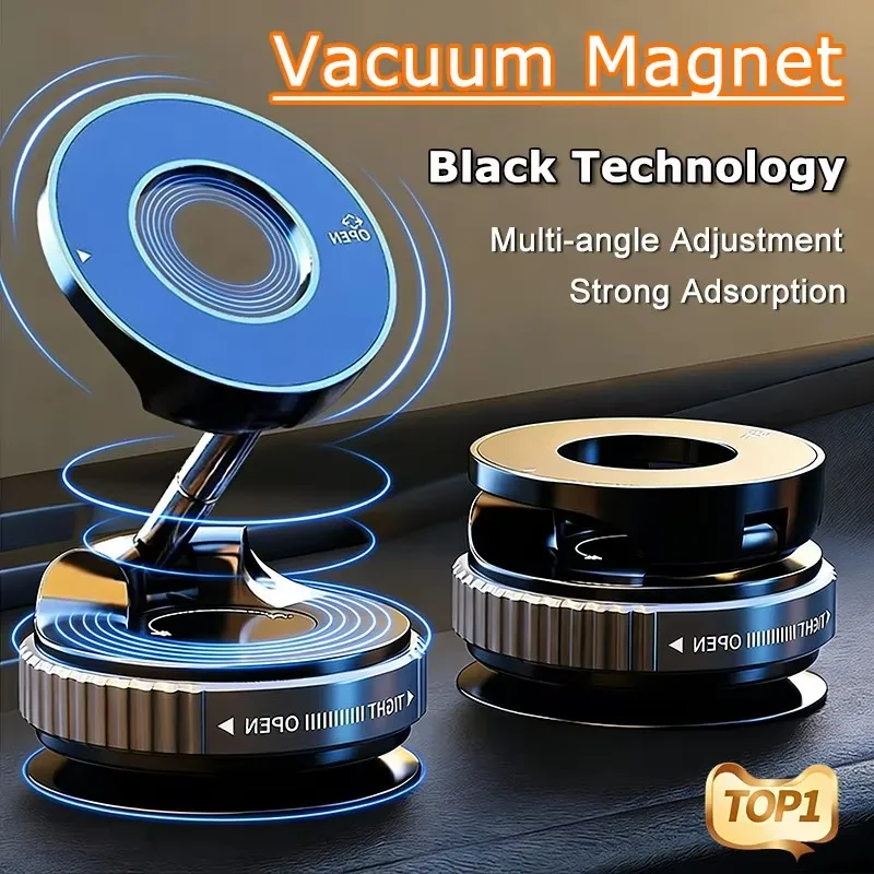 Magnetic Car Phone Holder 360 Degree Rotation Vacuum Adsorption Strong Suction Holder for…