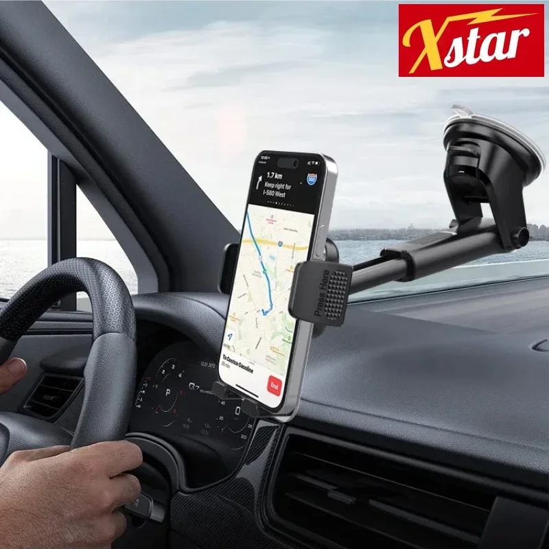 Car Phone Holder for Dashboard Windshield Acrylic Cellphone Mount Clip Support Stand for…