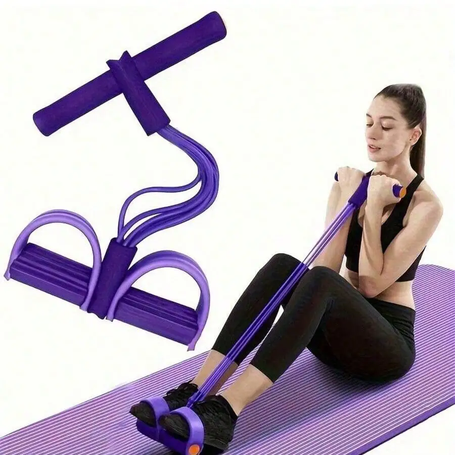 6-Tube Upgraded High Tension Purple Resistance Bands, Ergonomic Durable Fitness Bands…