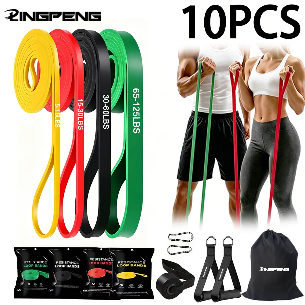 10-Pack Resistance Bands Set Pull Straps Assistive Pull-Up Bands Exercise Straps Leg…