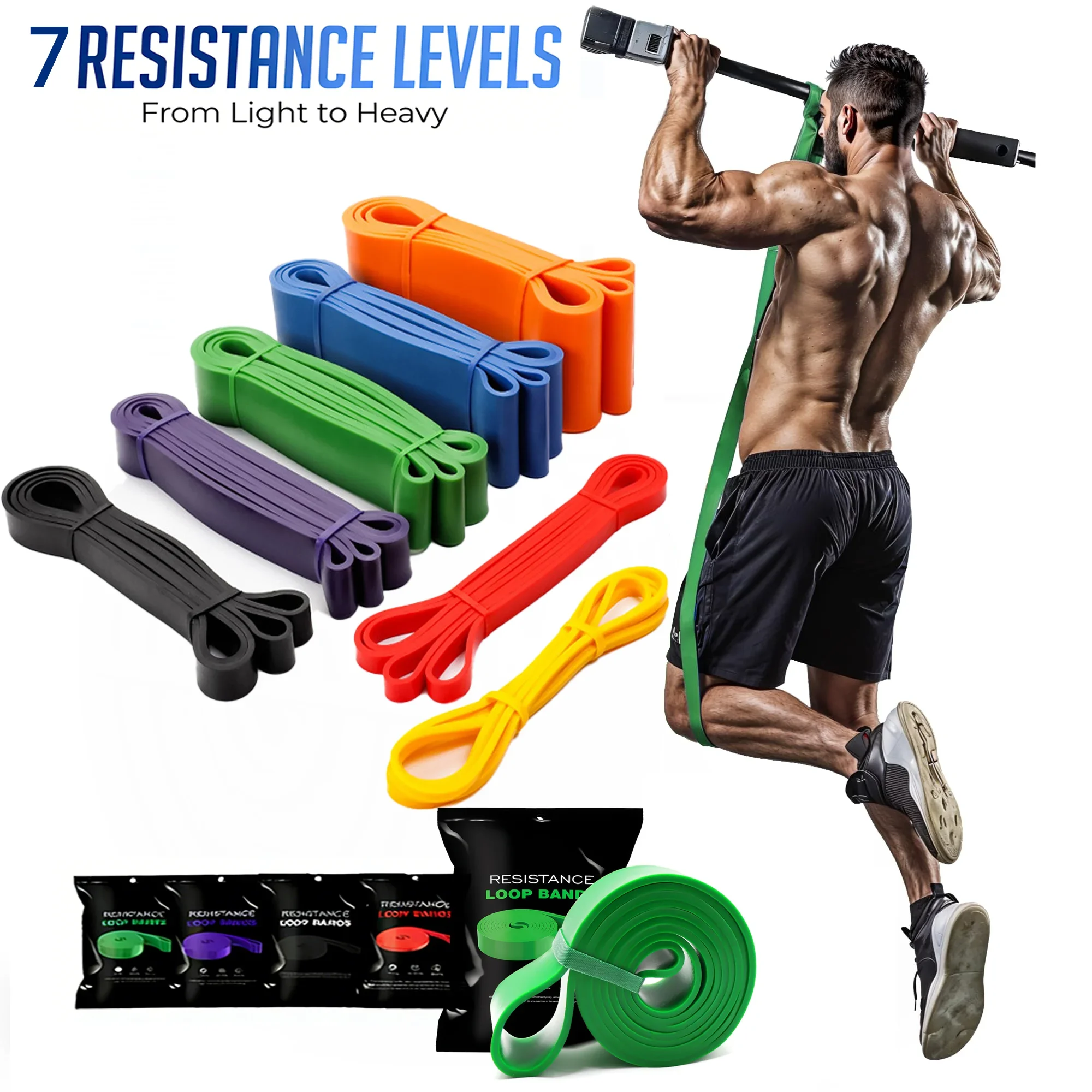 Resistance Band Set Pull Up Assistance Bands Stretch Band Resistance Heavy Workout…