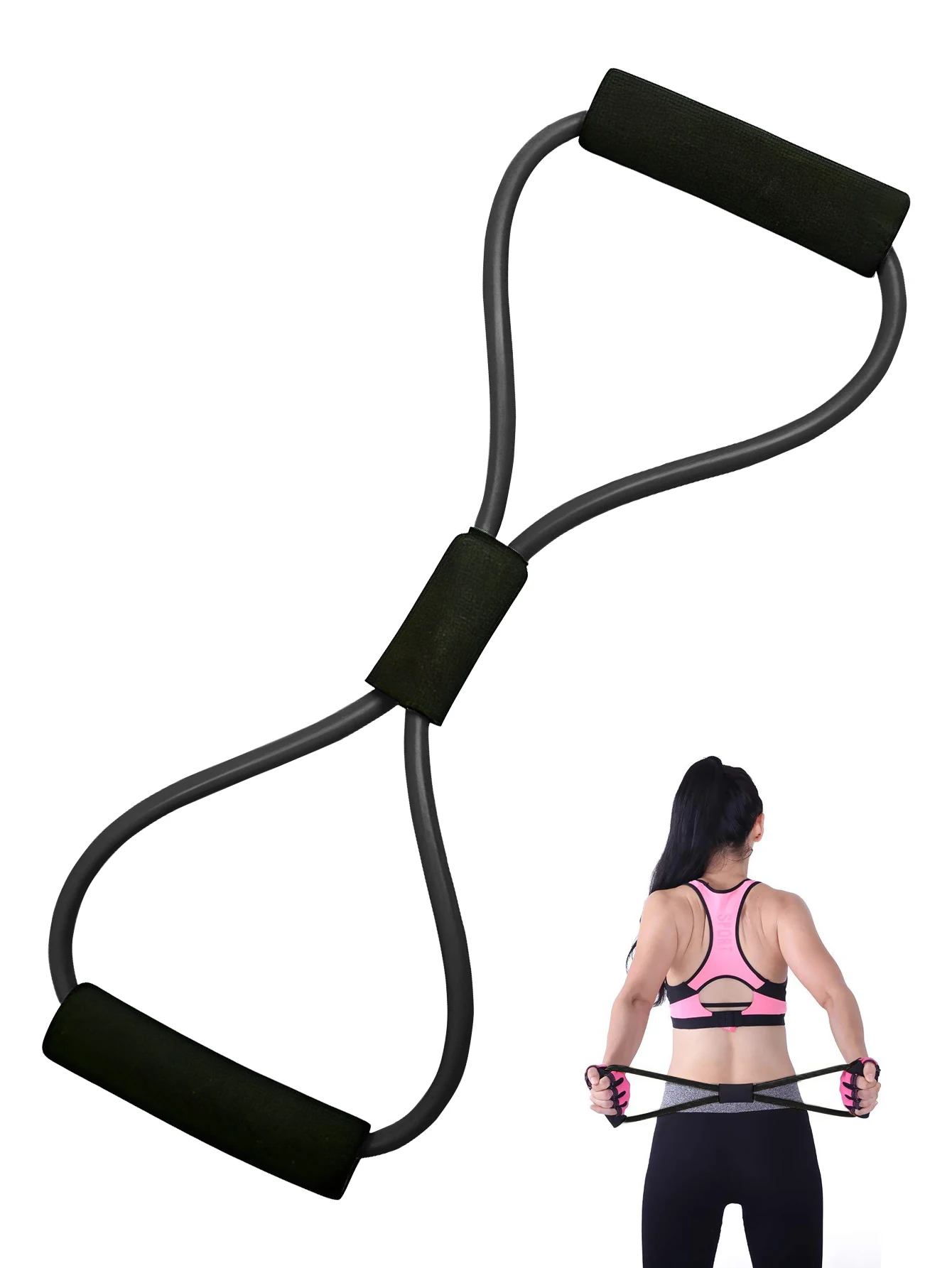 Yoga Resistance Bands Elastic Sports Exercise Puller 8-shaped Chest Expander Pilates Gym…
