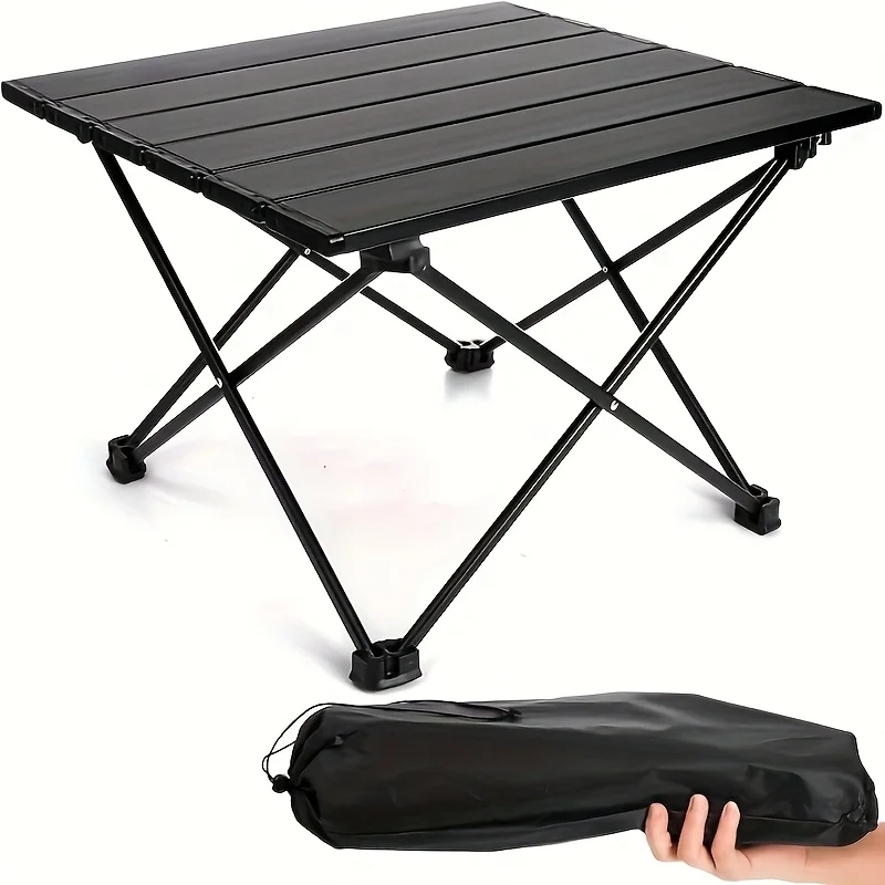 1pcSmall Portable Folding Stainless Steel Multifunctional Outdoor Camping Side Table for…