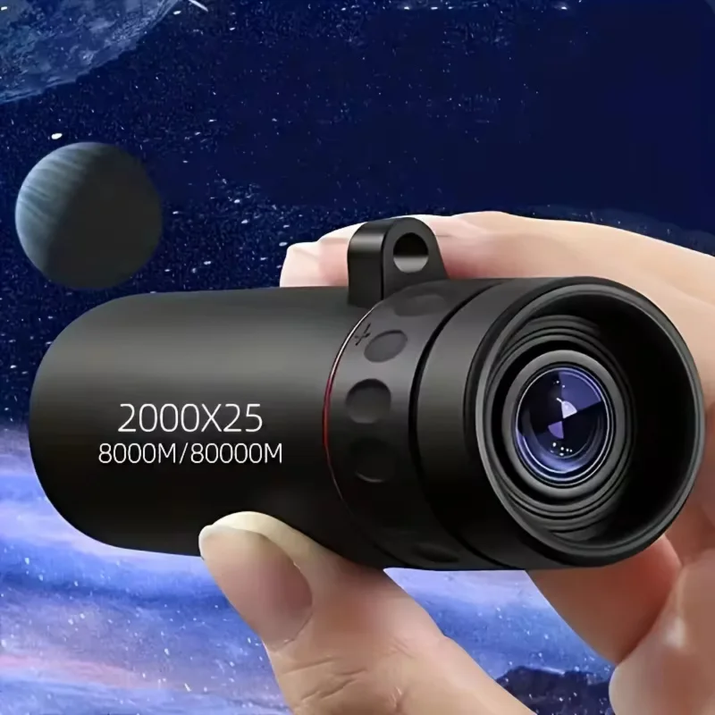 2000x25 HD Monocular Telescope Mini Portable Mobile Phone Telescope with Holder Outdoor…