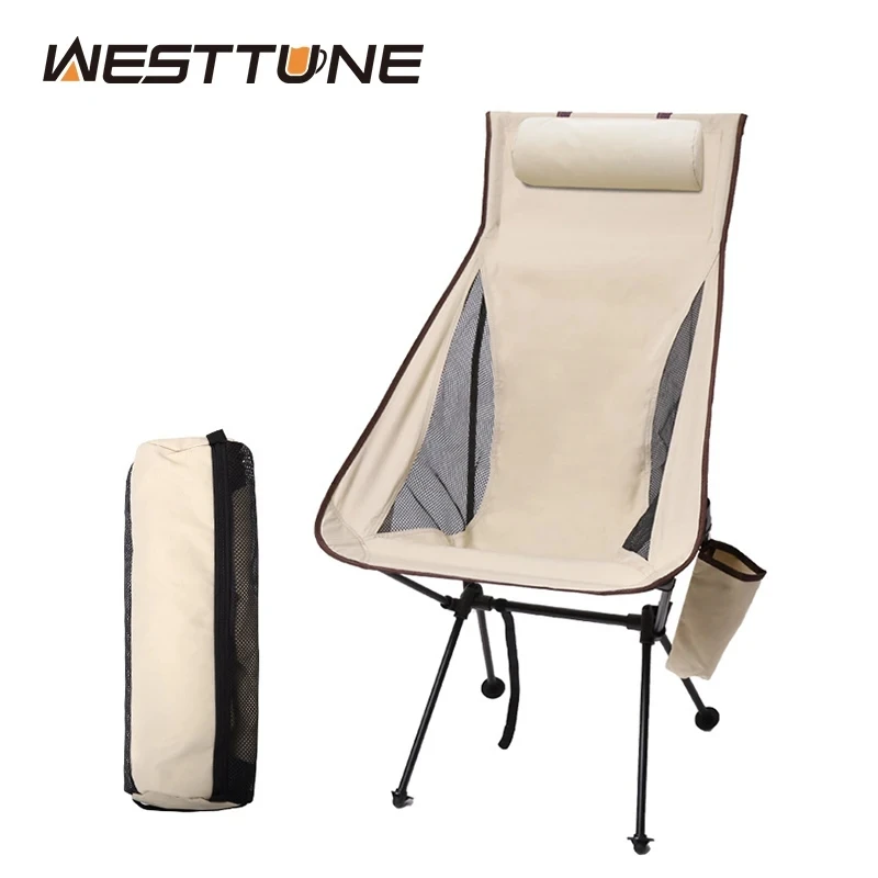 WESTTUNE Portable Folding Camping Chair with Headrest Lightweight Tourist Chairs Aluminum…