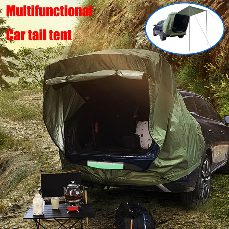 Outdoor Car Rear Tent Camping Picnic Car Rear Tent with Canopy Car Rear Extension Tent…