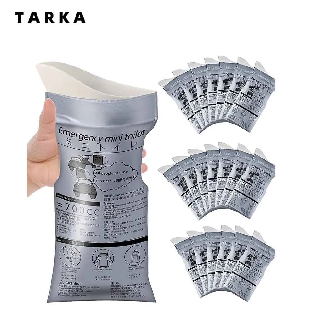 TARKA Camping Emergency Urinate Bags Disposable Piss Bags Travel Mini Mobile Toilet…