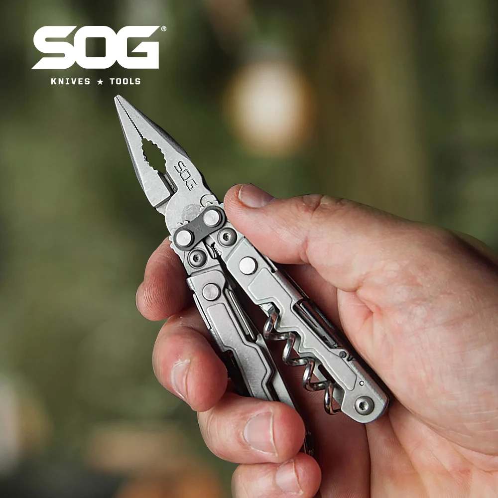 SOG PowerLitre 19-in-1 Mini Multitool Outdoor Pocket Tools W/ Pliers, Scissors, Folding…