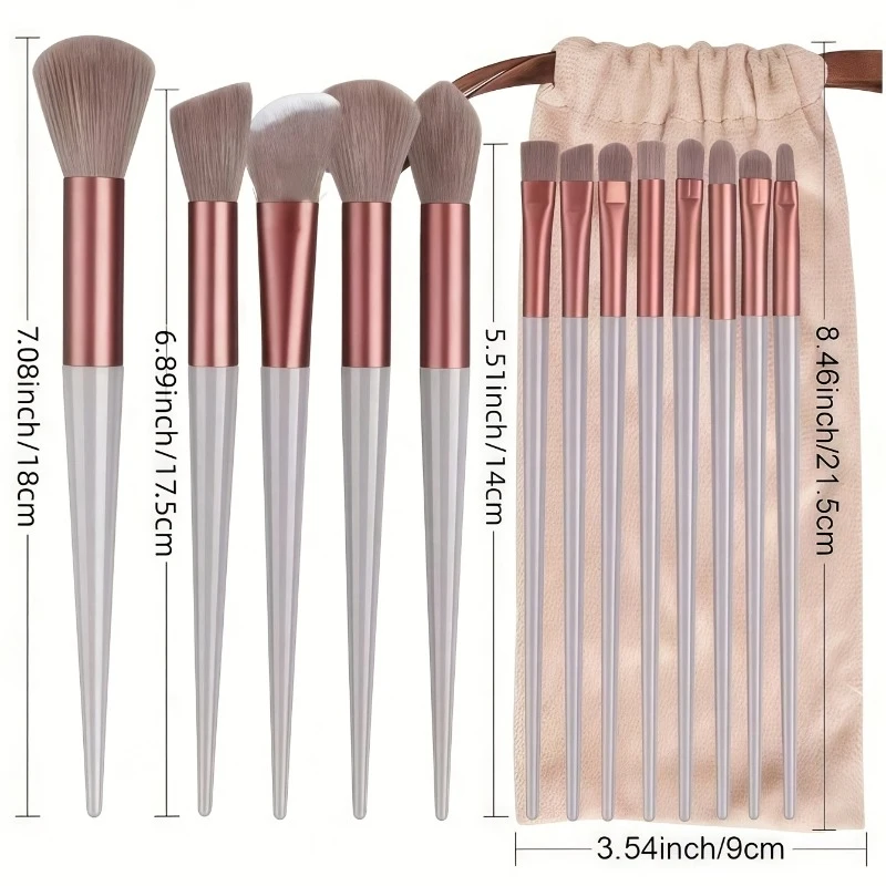 13-Piece Cosmetic Brush Set, a complete set of soft brushes suitable for eye shadow…