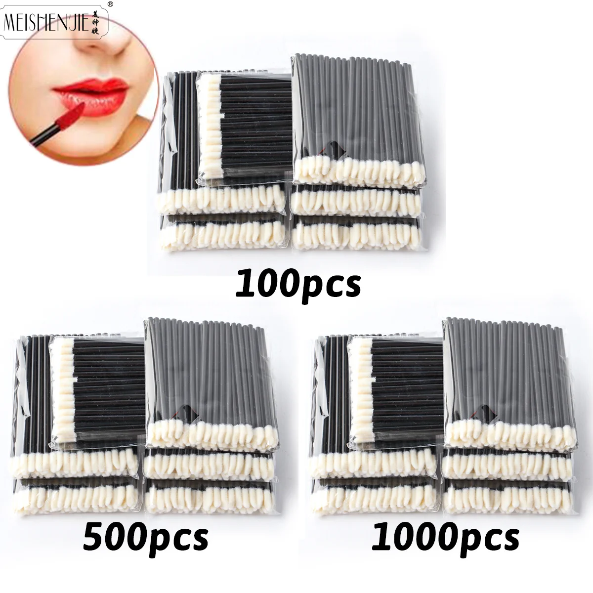 50/1000pcs Lip Brushes Applicators Eyelashes Brush Lipstick Brush Lip Gloss Applicator…