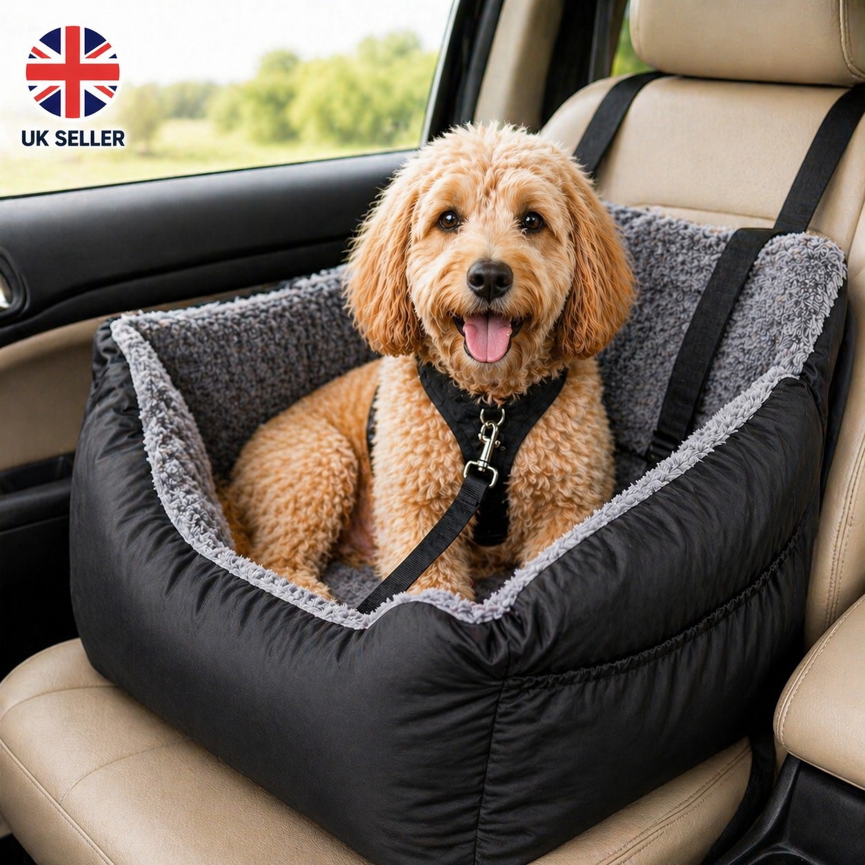 Portable Medium Dog Car Seat Booster Bed Washable Travel Carrier Below 25Lbs