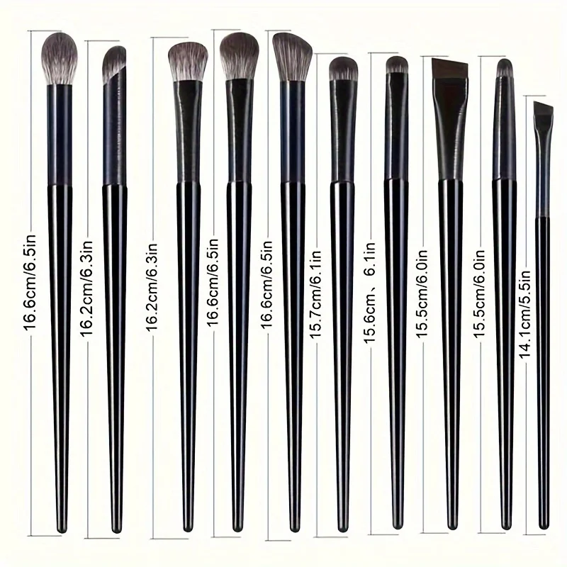 Unscented All-Skin Type Oval Brush Eye Makeup Set, Nylon Bristles, Detailing Eyeshadow…