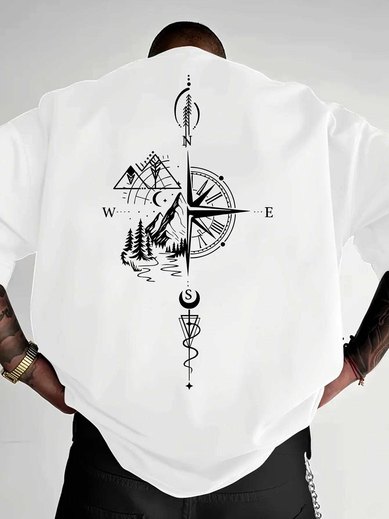 Summer Geometric and Hill Pattern Men T-shirt Street Style Suitable for Daily Casual Wear…