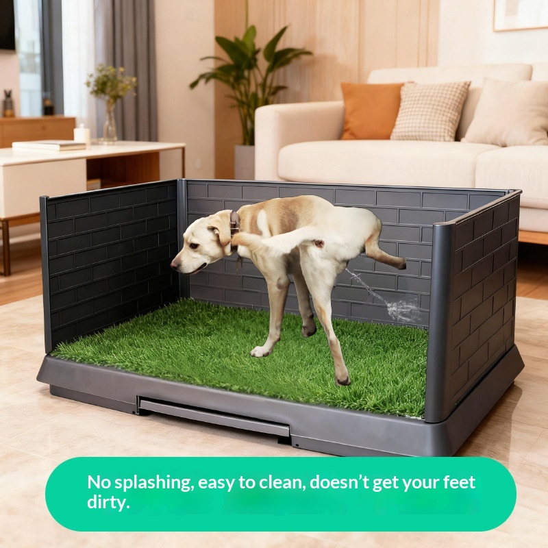 Three-sided Fenced-in Artificial Grass Dog Toilet
