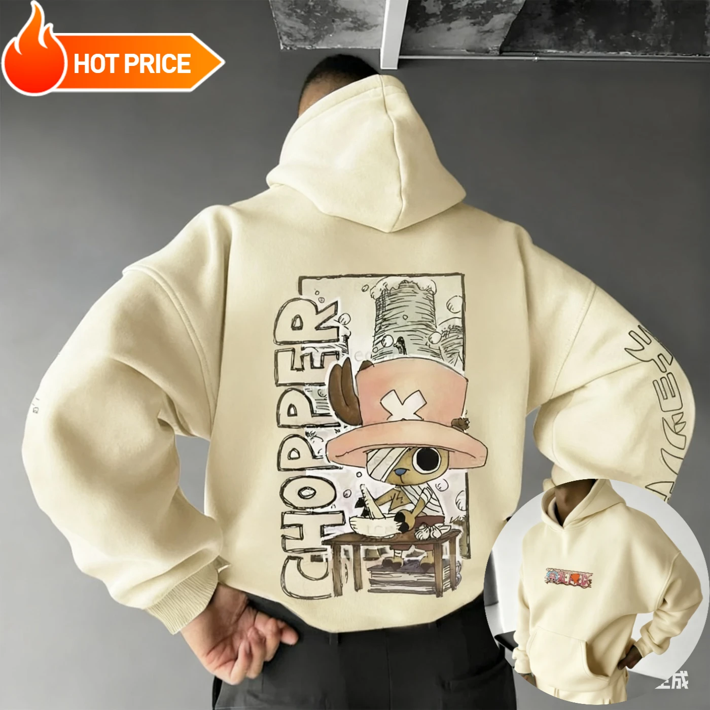Chopper Harajuku Anime One Piece Streetwear Vintage Winter Oversized Hoodie Men Women…