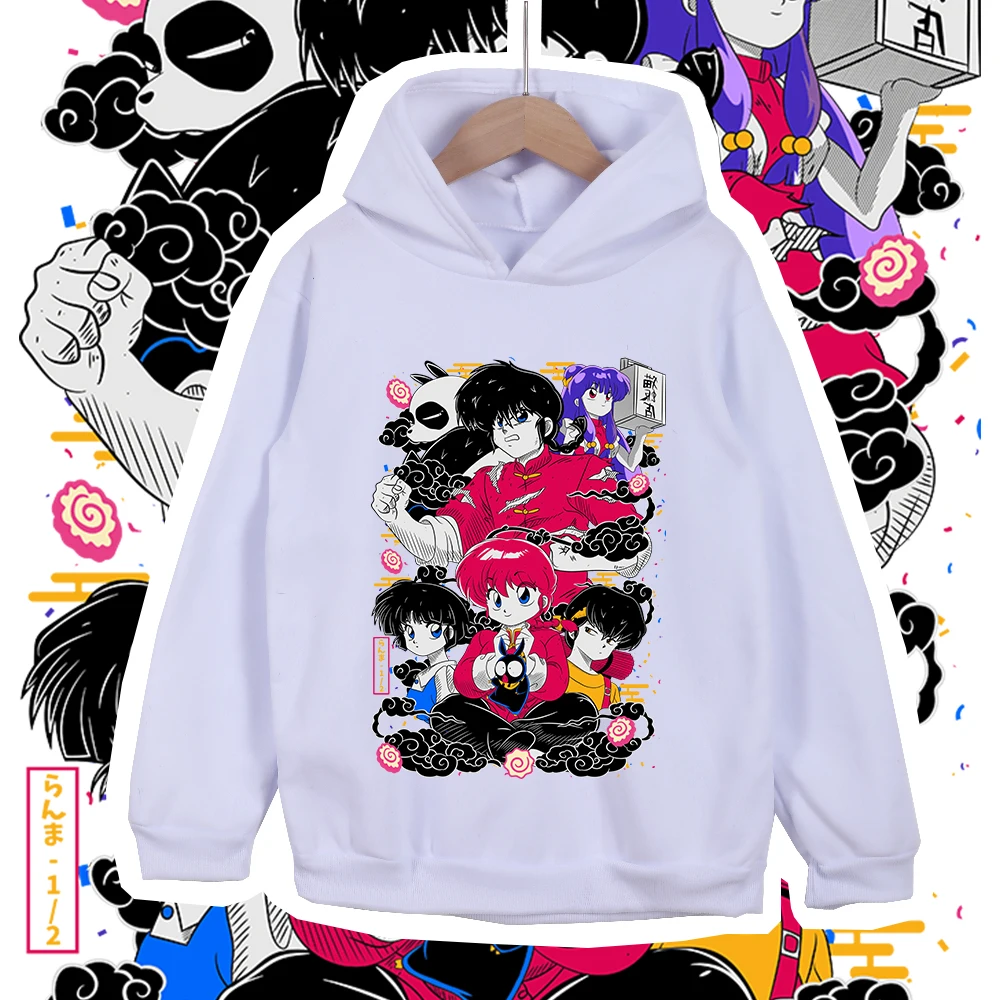 Kids Cartoon Ranma Characters Print Cotton Hoodie Sweatshirt for Boys Girls 100-160cm…