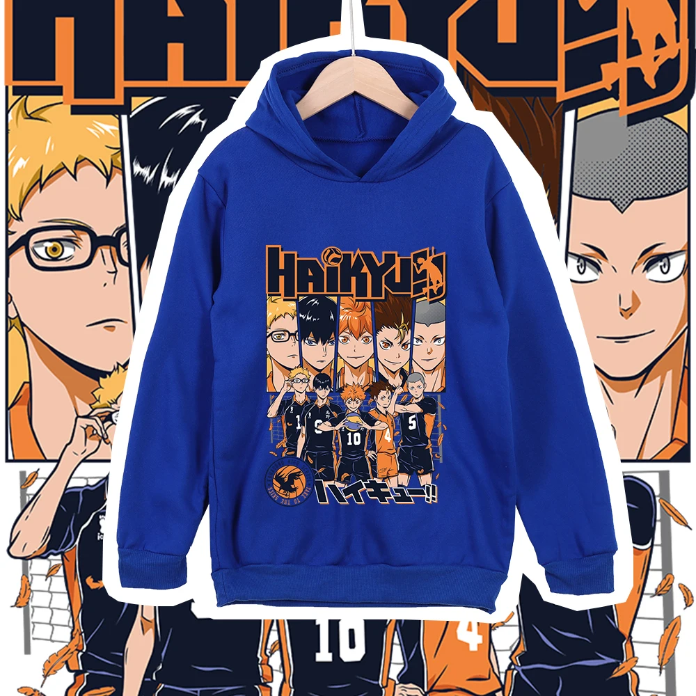 Haikyu Characters Print Kids Cotton Hoodie Anime Clothing Unisex Boys Girls Casual…