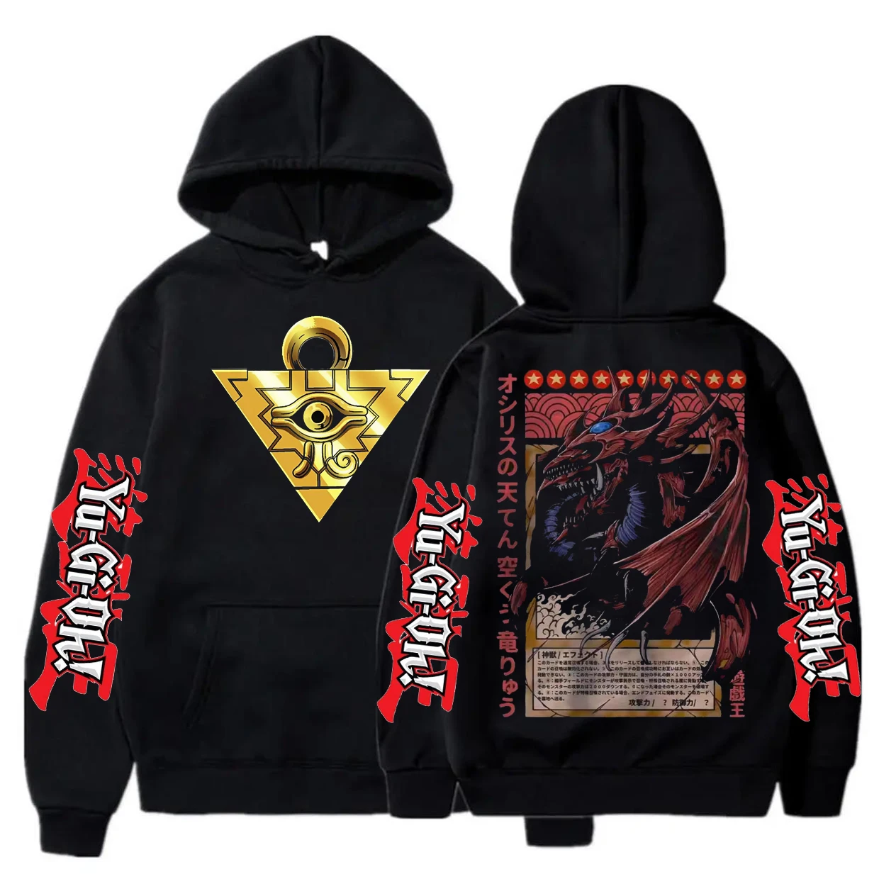 Anime Yu Gi Oh Slifer the Sky Dragon Graphic Hoodies Vintage Oversized Hooded Cool Long…