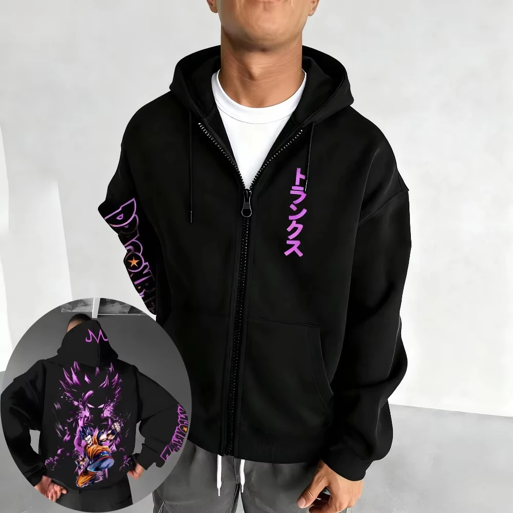 Men's New Dragon Ball Men's Zipper Coat Hoodie Sweater Long-sleeved Jacket Son Gohan…