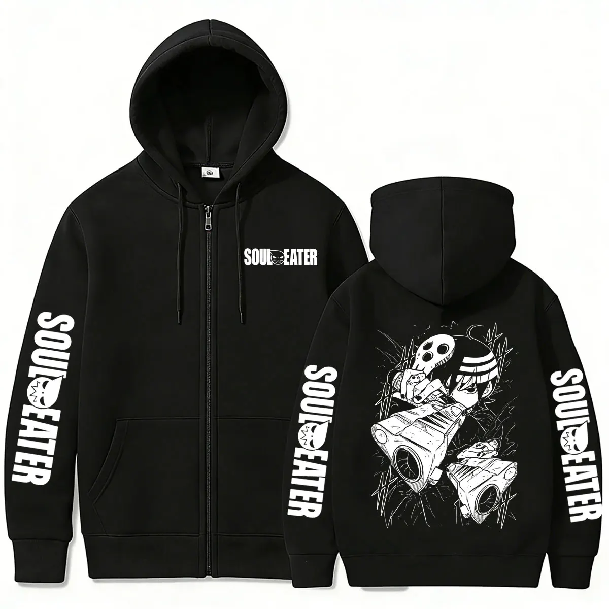 Anime Soul Eater Death The Kid Graphic Zipper Hoodie Men Women Clothing Manga Fashion…