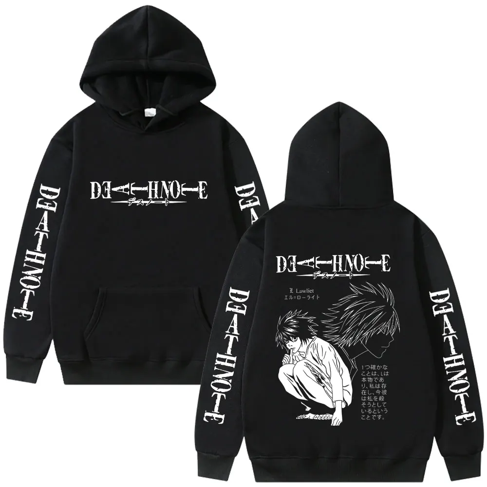 Anime Death Note Hoodie Yagami Light Graphic Hoodies Vintage Oversized Hooded Cool Long…