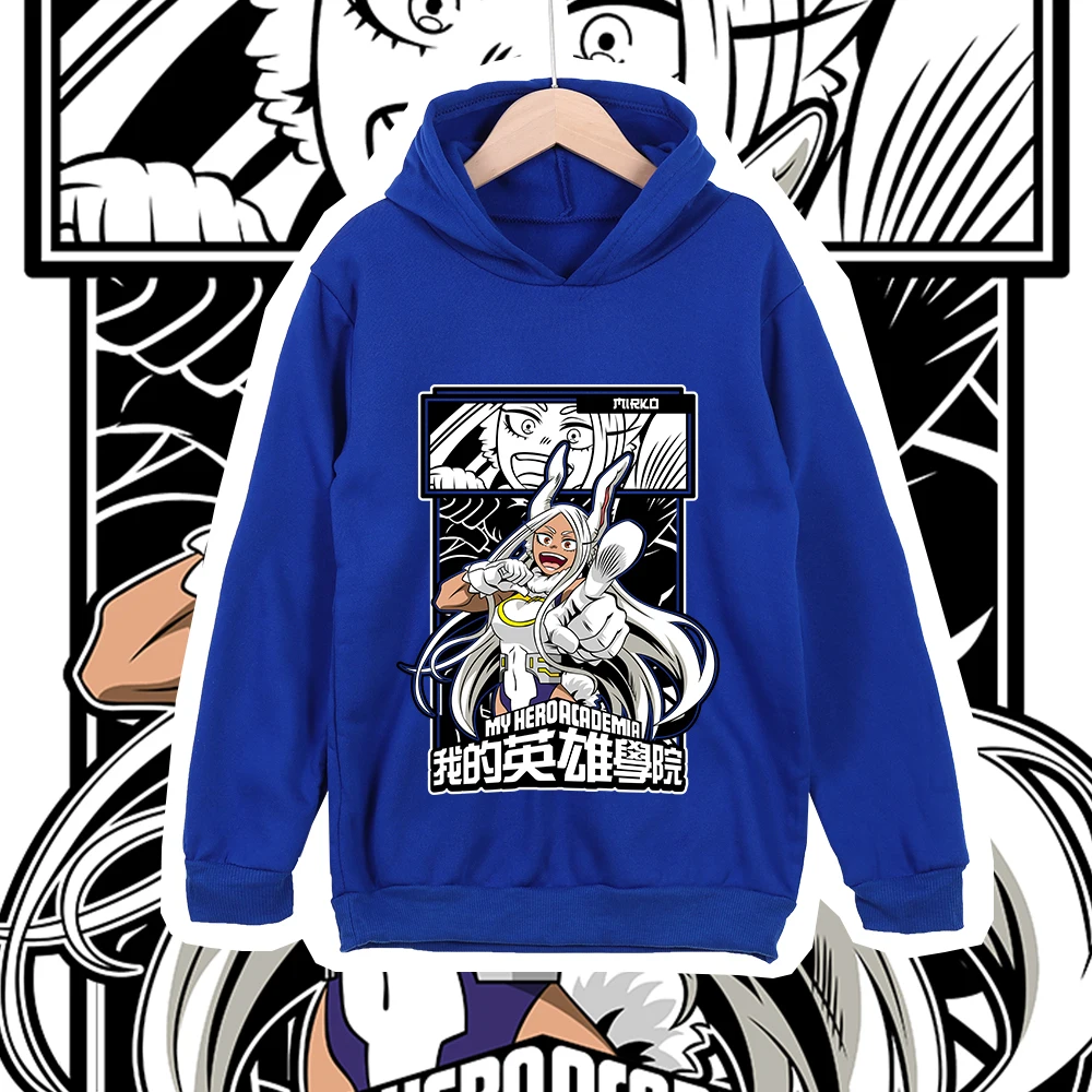 Kids Anime Mha Mirko Print Cotton Hoodie Sweatshirt for Boys Girls 100-160cm Casual…