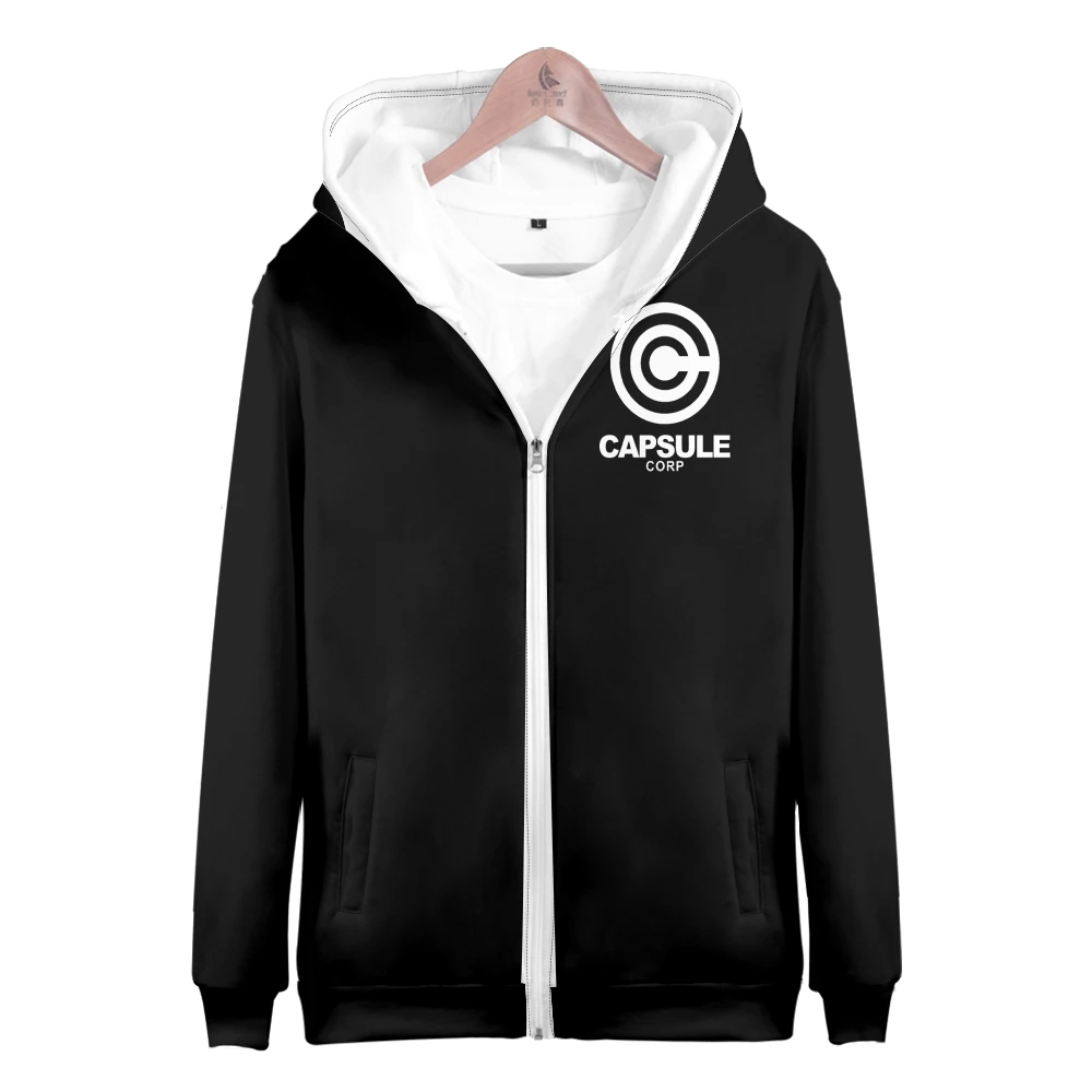 Anime CAPSULE Corp Pattern Zip Up Hoodie Women Men Harajuku Sweatshirt 3D Design Zipper…