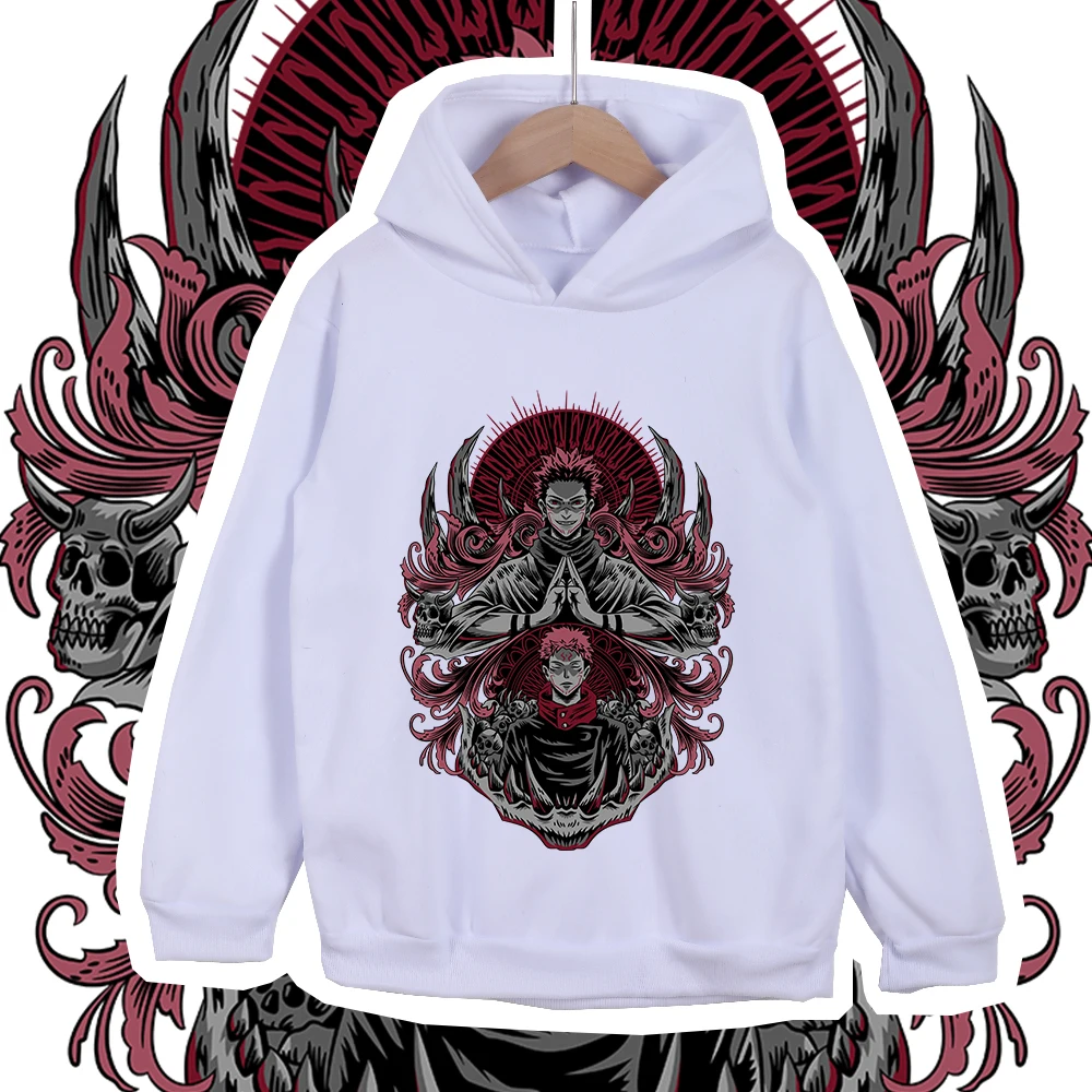 Kids Anime Hoodie Jujutsu Kaisen Sukuna Itadori Print Cotton Sweatshirt Unisex Boys Girls…