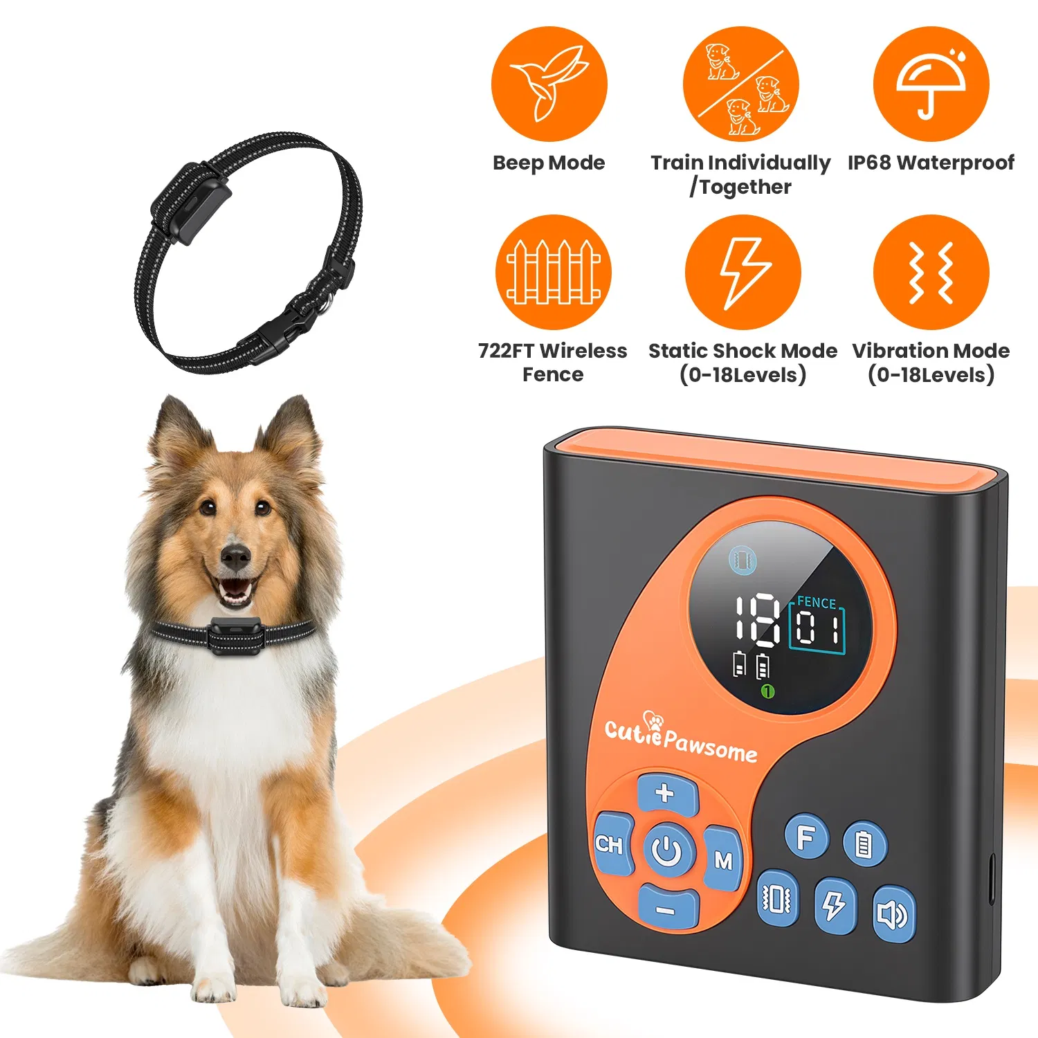 2-in-1 Wireless Dog Fence System with 1/2 Training Collars(Options) Invisible Dog Fence…