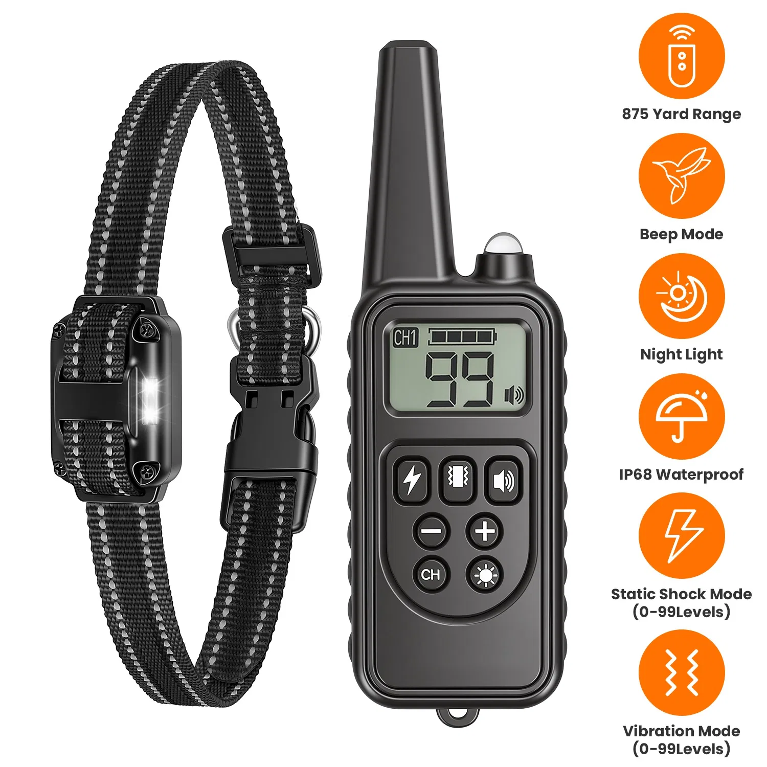 Dog Training Collar with Remote Rechargeable Dog Training Collar IP68 Waterproof with 4…