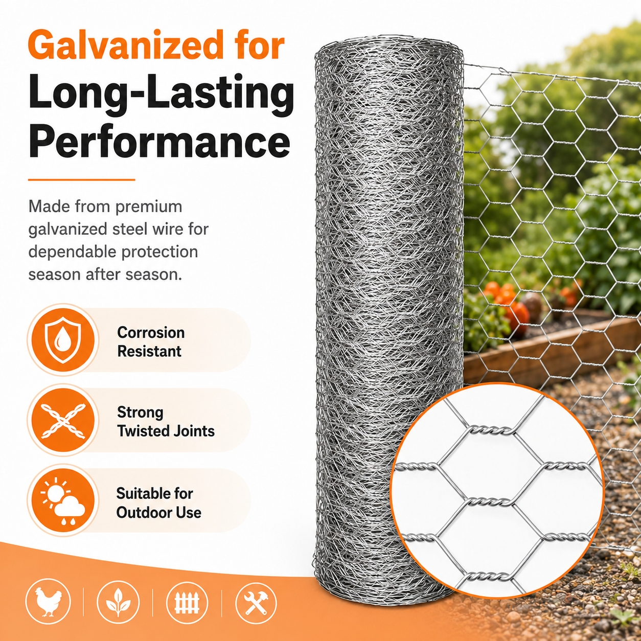 Anti-corrosion Hot-dip Galvanized Wire MeshPremium Chicken Wire Hexagonal Galvanized…