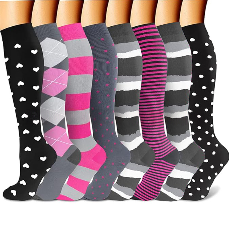 Women's Diamond-pattern Polka-dot Compression Socks