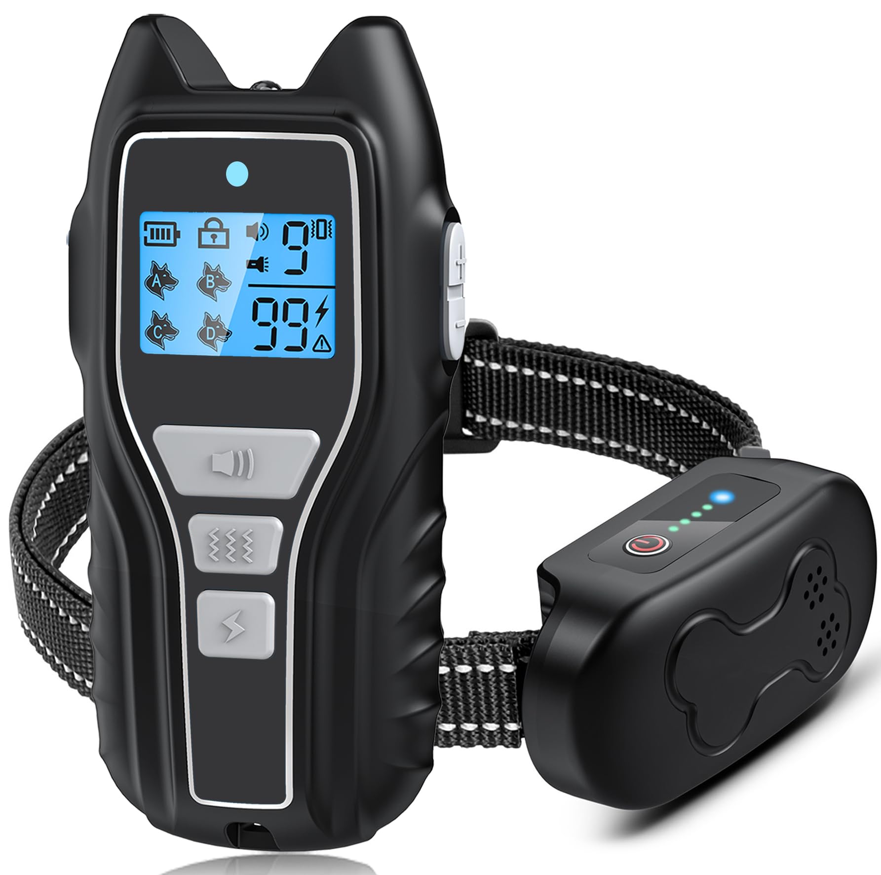 Dog Shock Collar With Remote Control, Waterproof Dog Training Collar Bk 2000FT Range, 4…