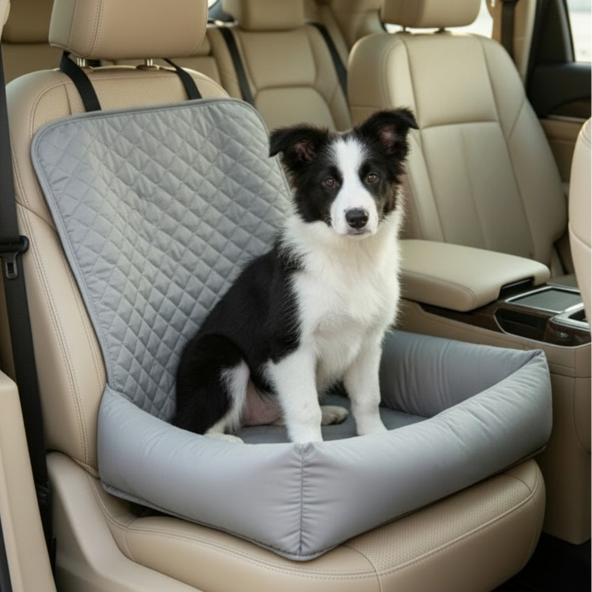 Dog Car Seat For Small Medium Dogs, Pet Front Seat Protector, Black Waterproof…