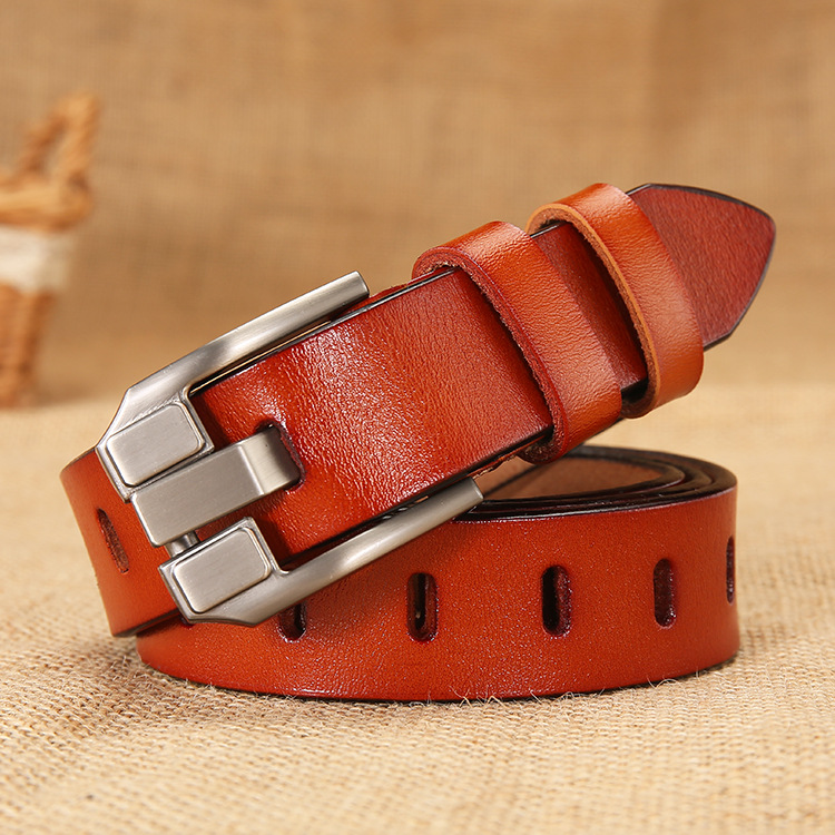Belt Women's Genuine Leather Belt Women's Retro Pin Buckle Cowhide Belt Decoration…